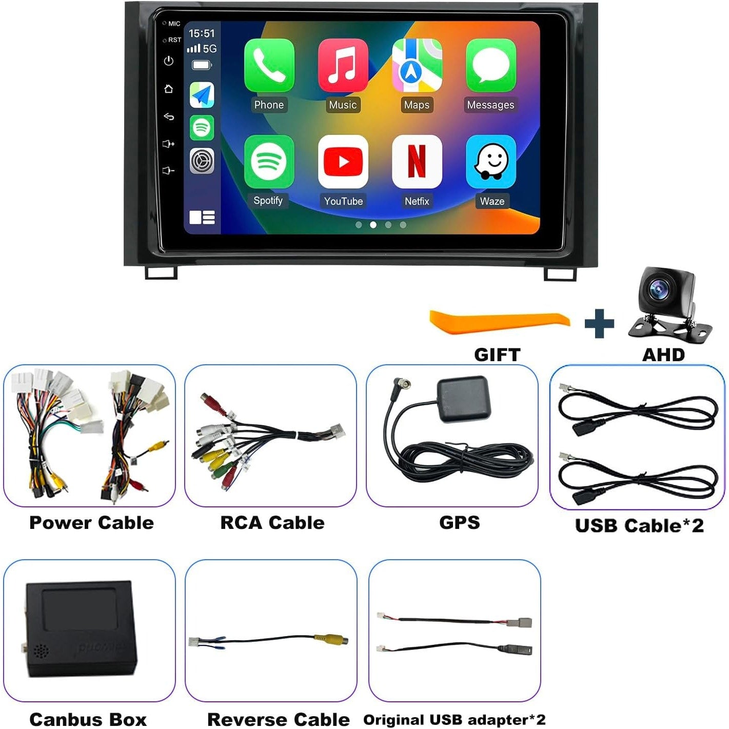 Toyota Tundra 2014-2021 Android Car Stereo 9" CarPlay Android Auto GPS 4+64G