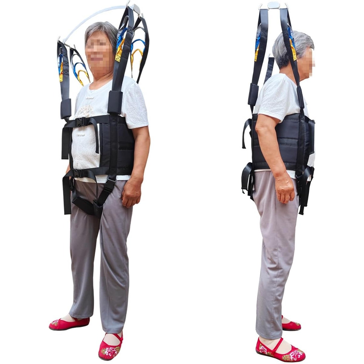 Transfer Sling Gait Belt Patient Lift Assist Handles Elderly Caregiver Black