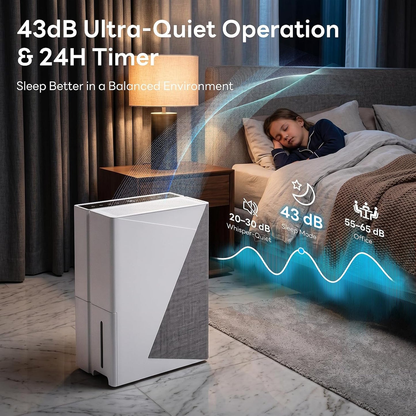 ZAFRO 80 Pint Dehumidifier 4500 Sq Ft Basement Home Energy Star with Drain Hose