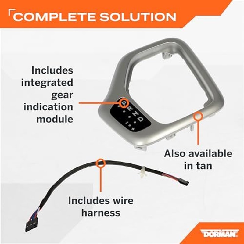Dorman 601-402 Shifter Bezel w Harness Kit Silver for 2014-2018 Jeep Cherokee