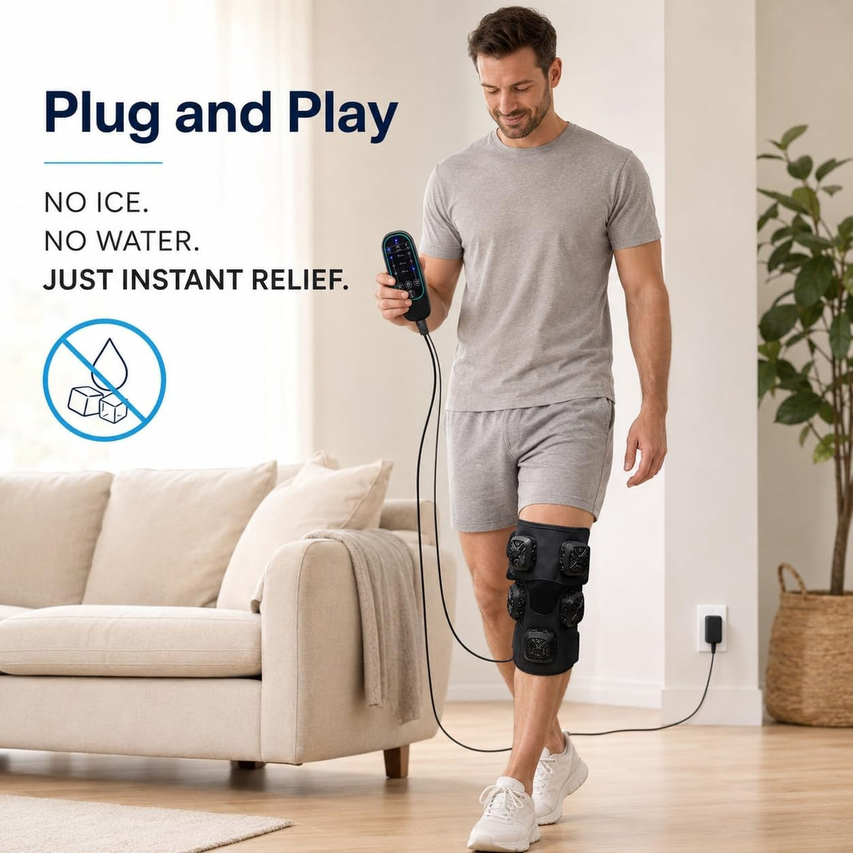 GENERAL ARMOR Knee Heat Cold Therapy Wrap Hot Cold Semiconductor Timer