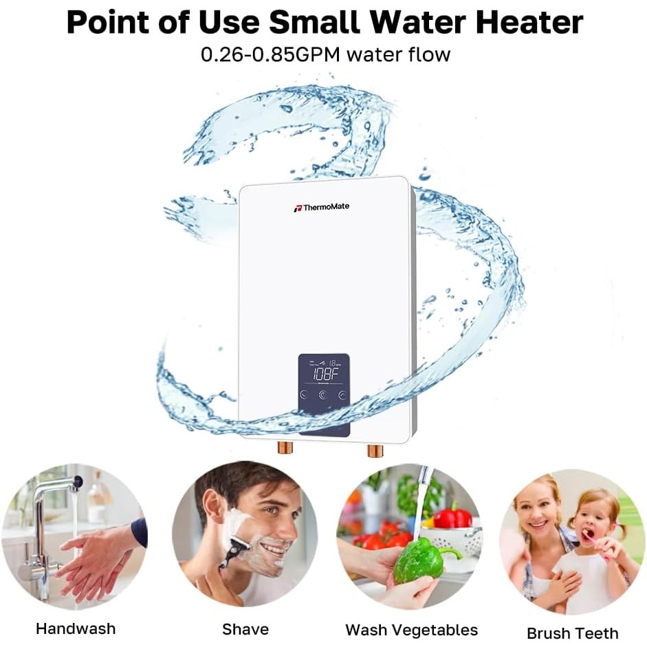ThermoMate ET045 4500W 120V Tankless Water Heater Under Sink Point of Use