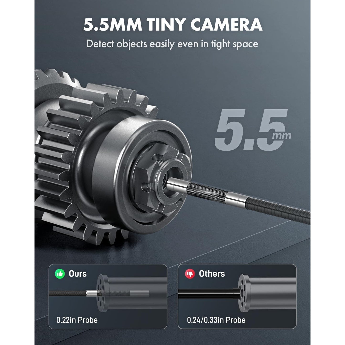 Anykit Articulating Borescope 210 Two-Way 5.5mm Probe 5FT for iPhone Android