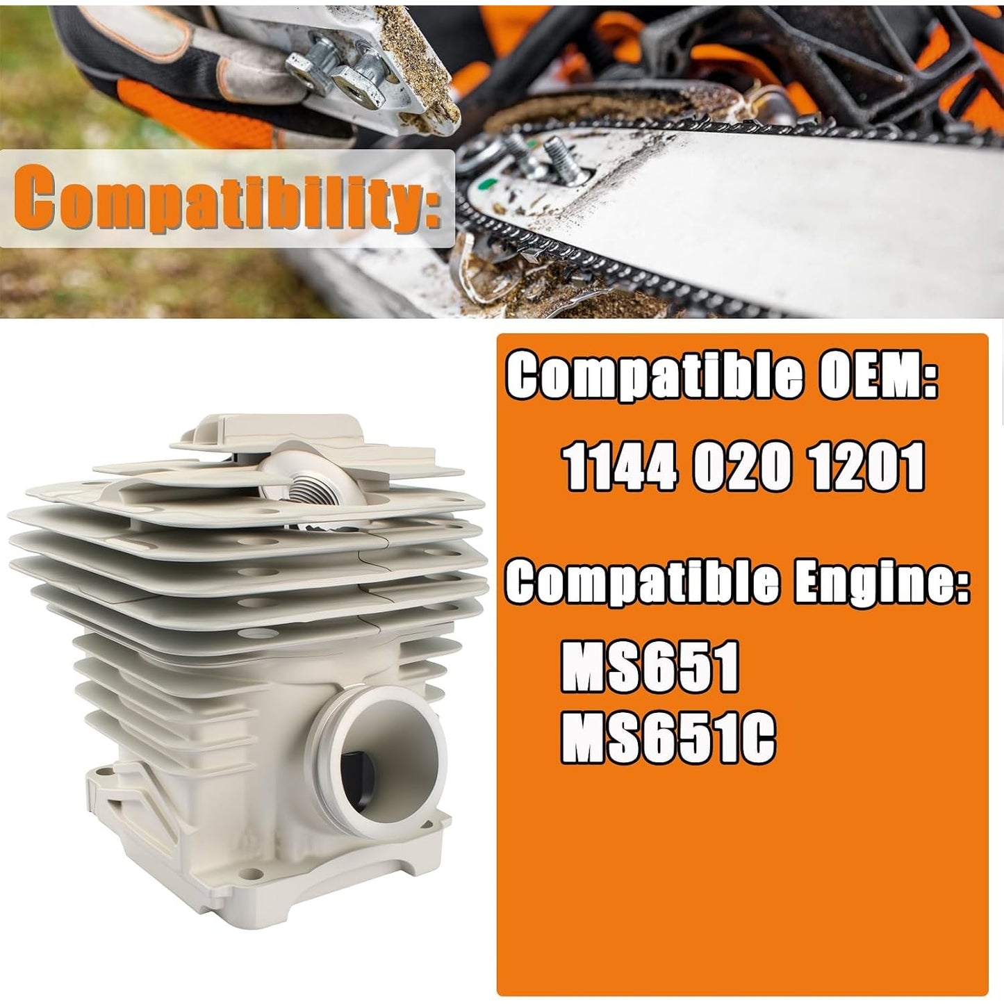 56mm Cylinder Piston Kit for STIHL MS651 MS651C 651 Chainsaw 1144 020 1201