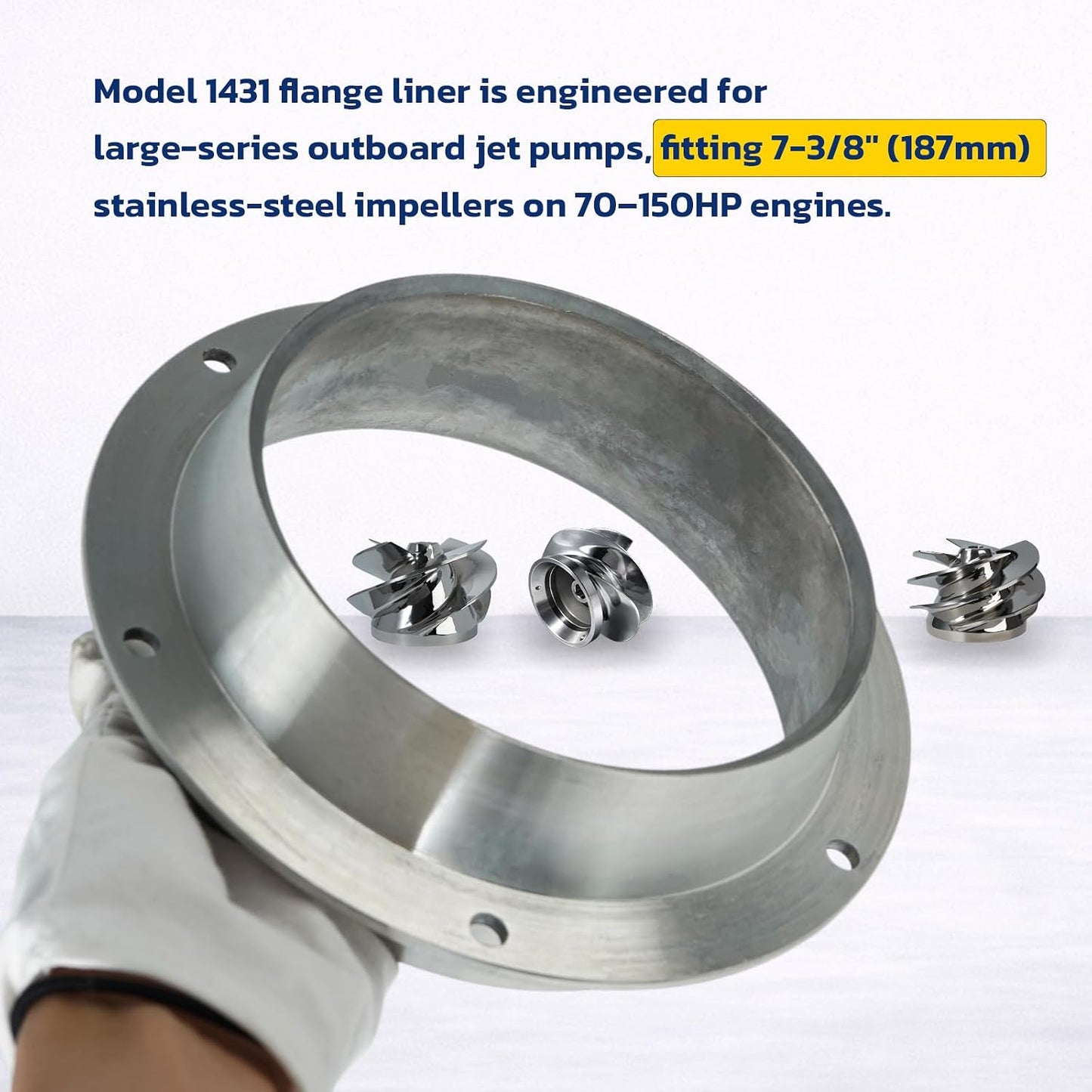 7 3/8 Flanged Liner Wear Ring Replaces Part# 1431, for 1756 1738 Large Outboard Jet