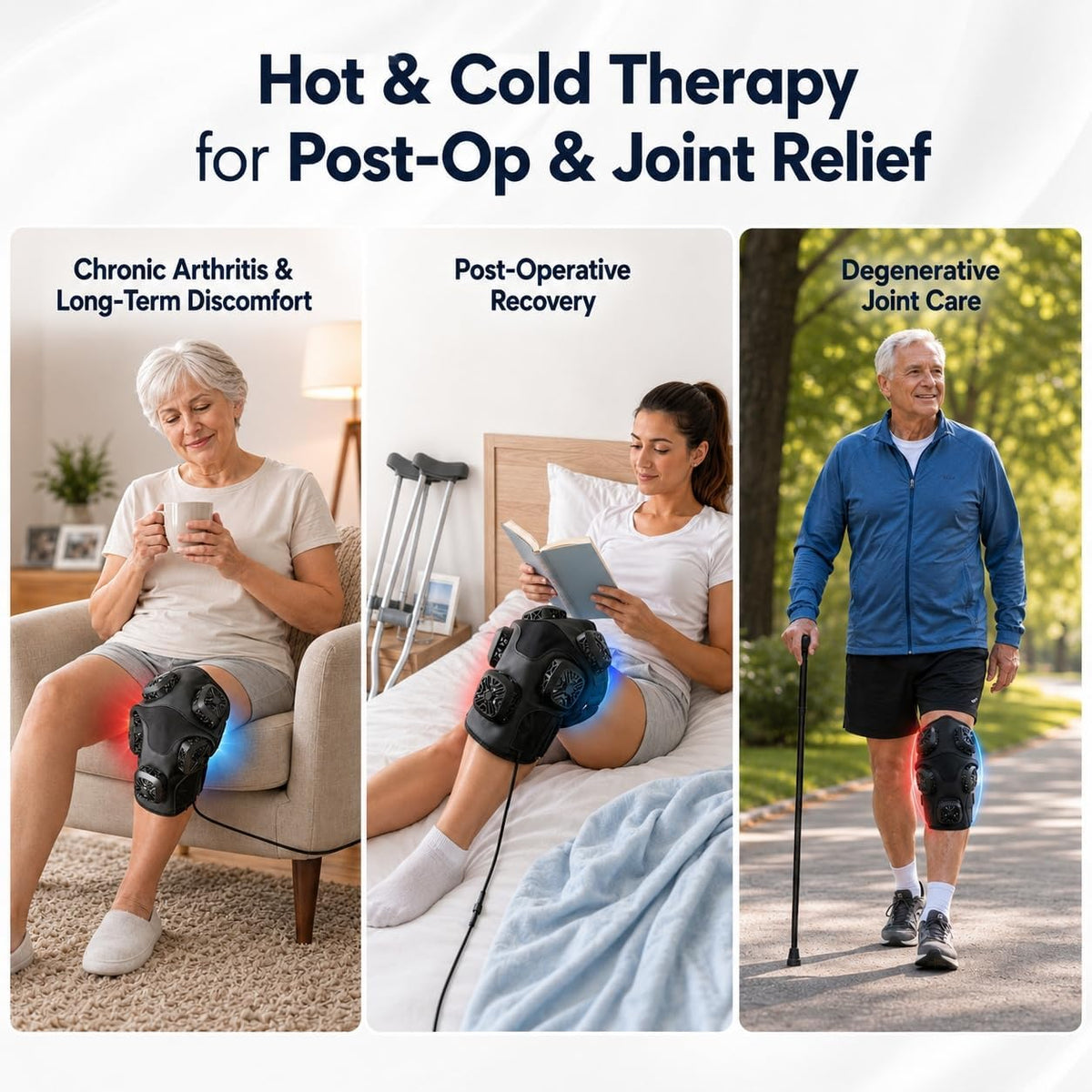 GENERAL ARMOR Knee Heat Cold Therapy Wrap Hot Cold Semiconductor Timer
