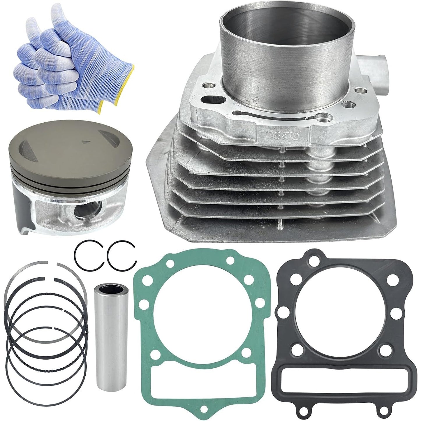 76mm, 298cc Cylinder Piston Top End Kit Kawasaki Bayou 300 KLF300 2x4 4x4 11005-1533, 11060-16521533