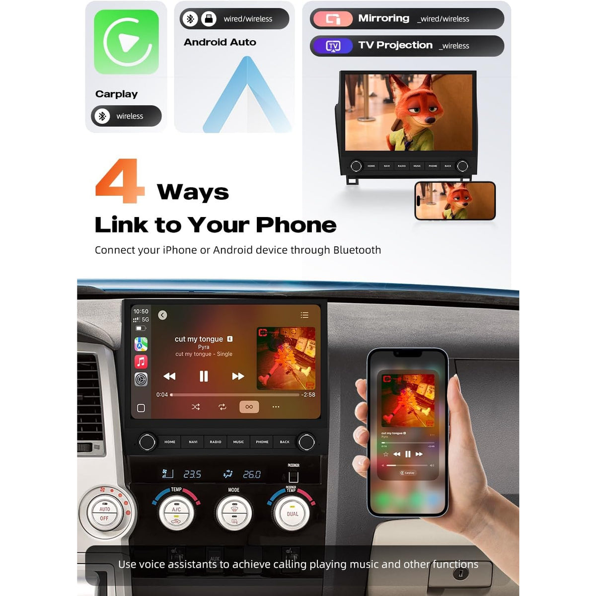 Dasaita 11.6 QLED Android 13 Radio Toyota Tundra 07-13 CarPlay 6GB 64GB
