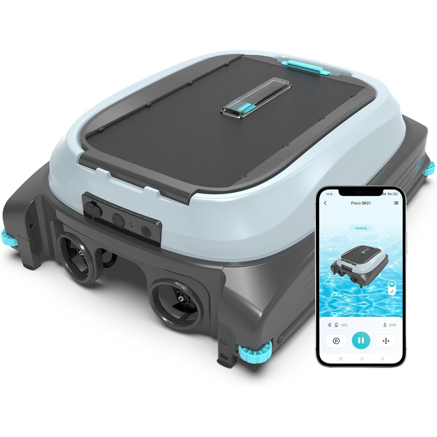 Pleco SK01 Solar Pool Skimmer Robot App Control 7L Filter Auto Surface Cleaner