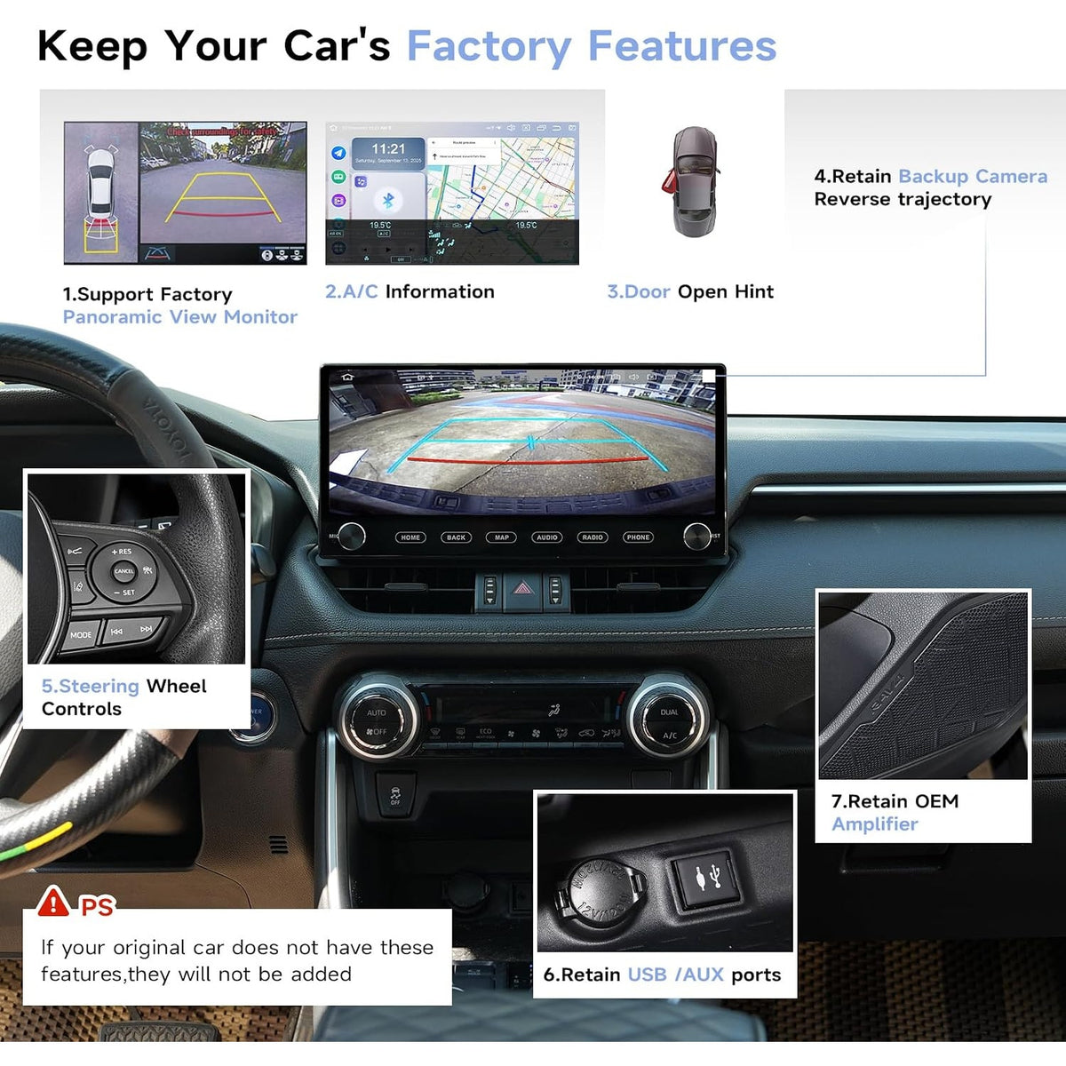 Roadanvi X14 12.3" Android 14 6G+128G RAV4 2019-22 CarPlay GPS Stereo Knobs