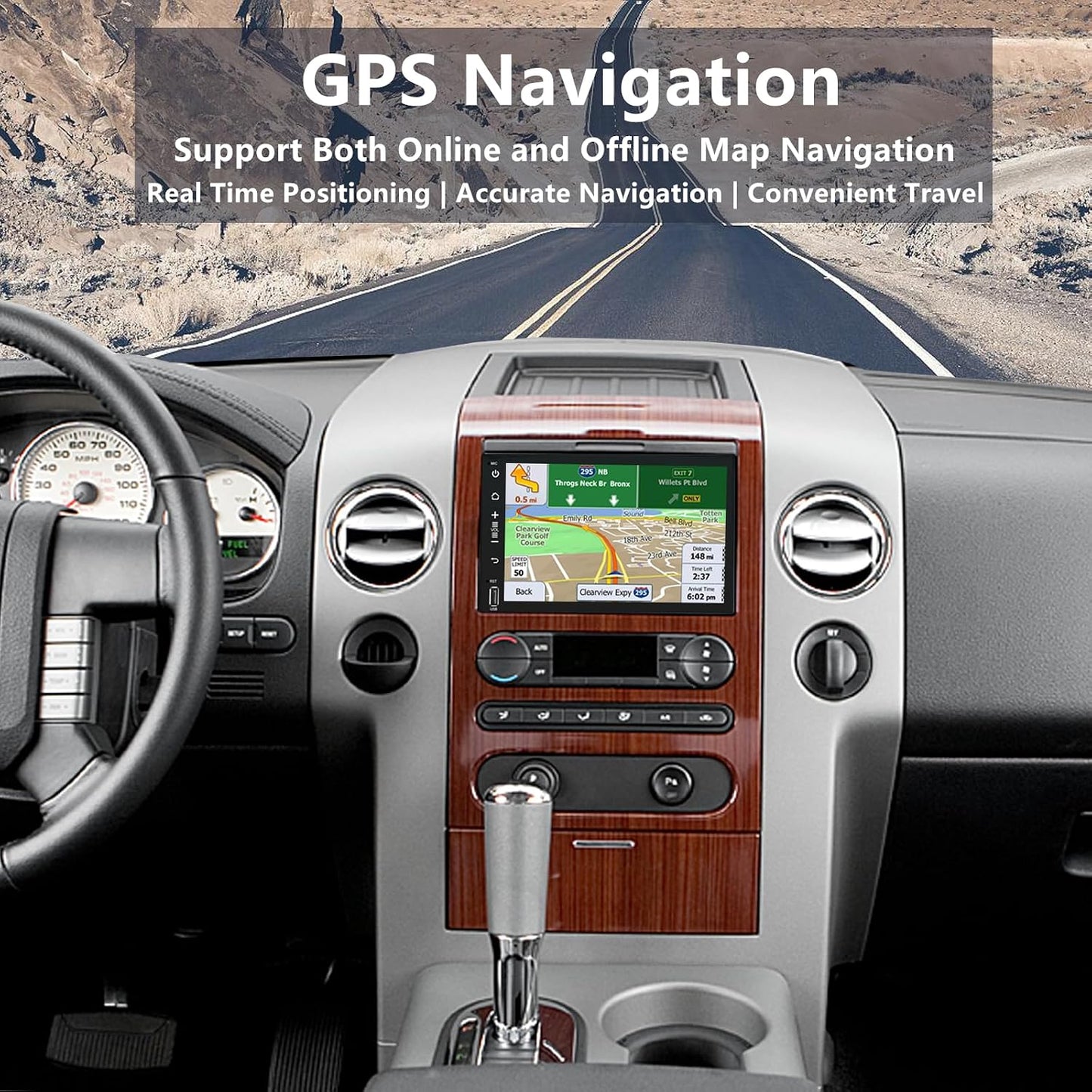 Android 14 Radio Ford F150 2004-2008 7in Touchscreen CarPlay GPS 4GB 32GB