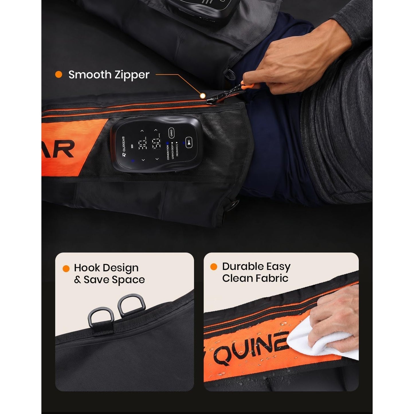 QUINEAR Cordless Leg Recovery System Compression Boots 11 Levels 3 Modes Large