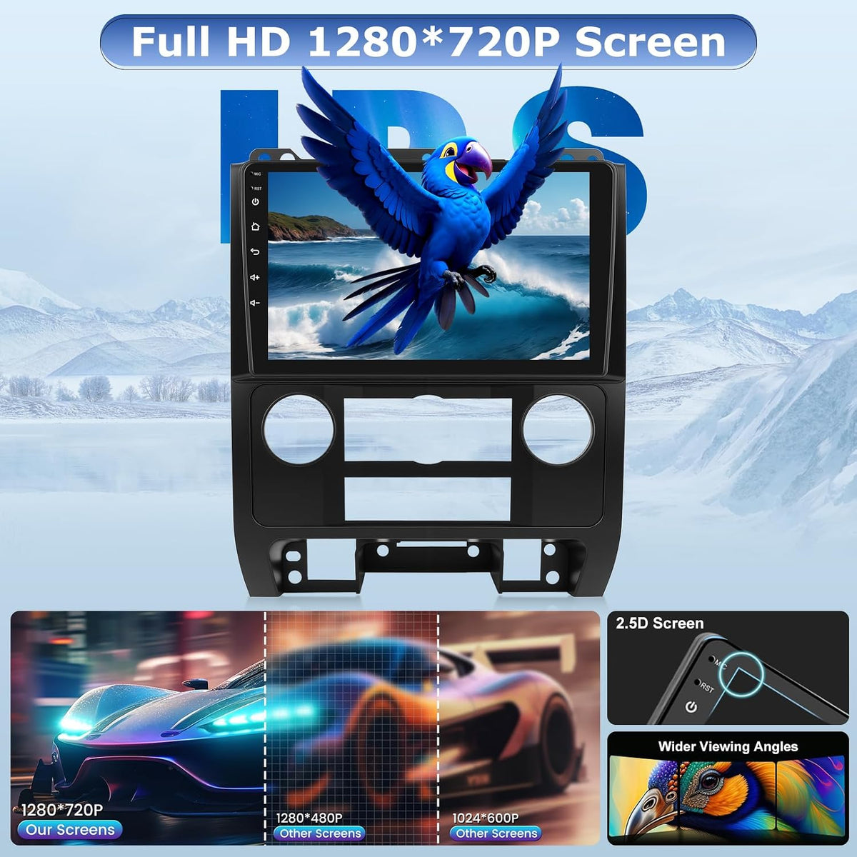 Ford Escape 2007-2012 Android Car Stereo 9" CarPlay Android Auto GPS 4+64G