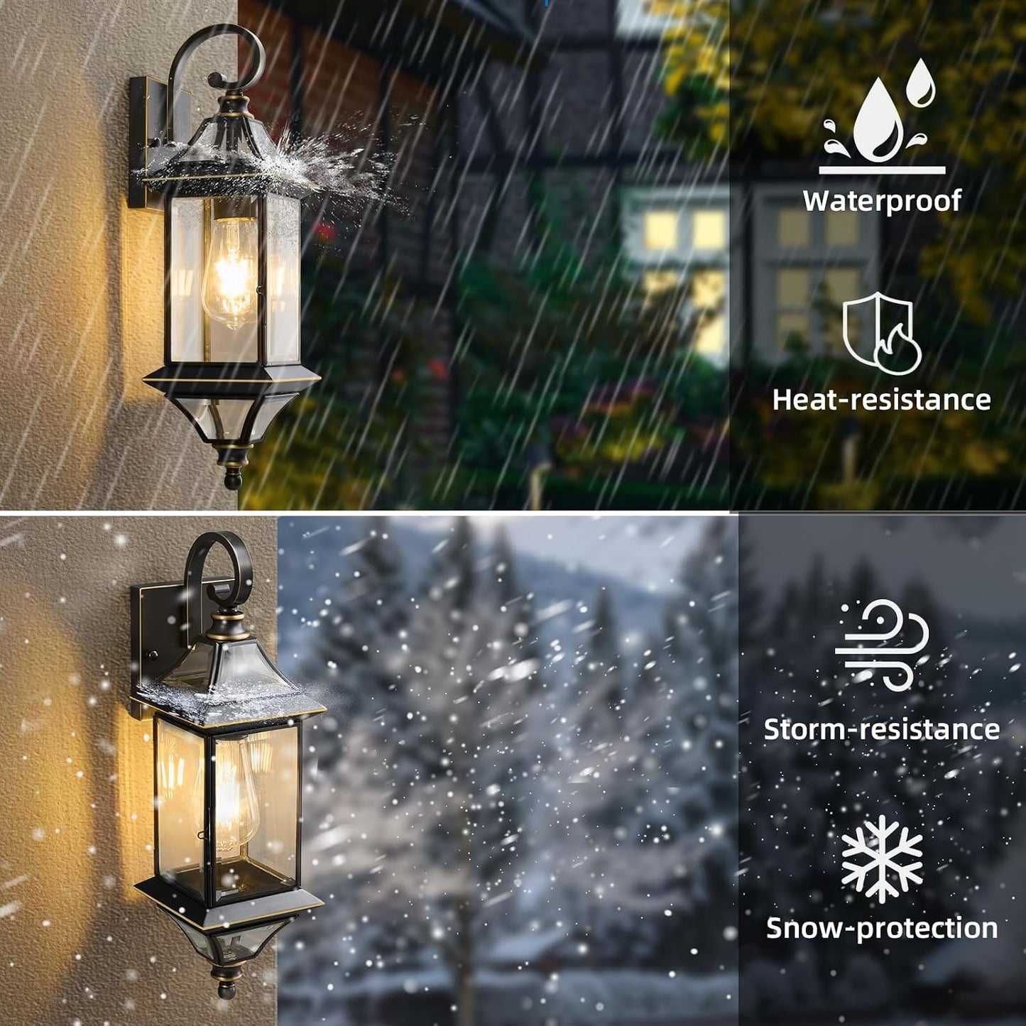 Outdoor Wall Light Fixtures 2 Pack Oil Rubbed Bronze Porch Sconce Waterproof
