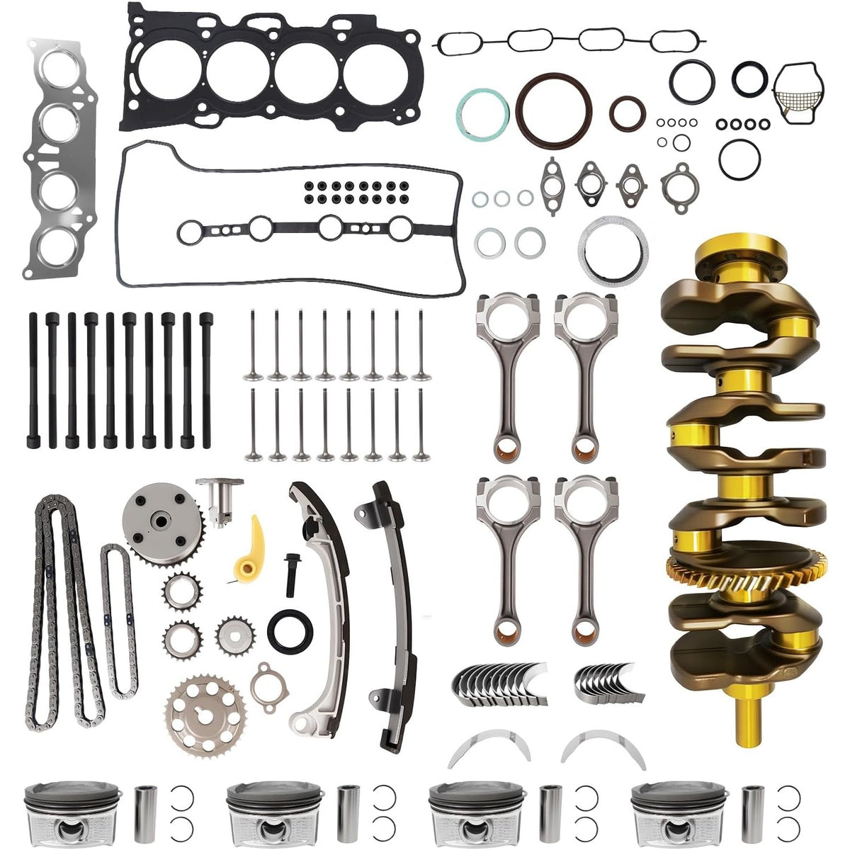 2AZ-FE 2.4L Engine Rebuild Kit Crankshaft Timing Chain Head Gasket 13401-28030