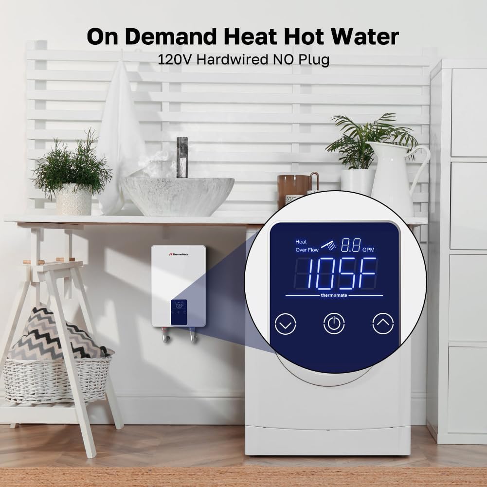ThermoMate ET045 4500W 120V Tankless Water Heater Under Sink Point of Use