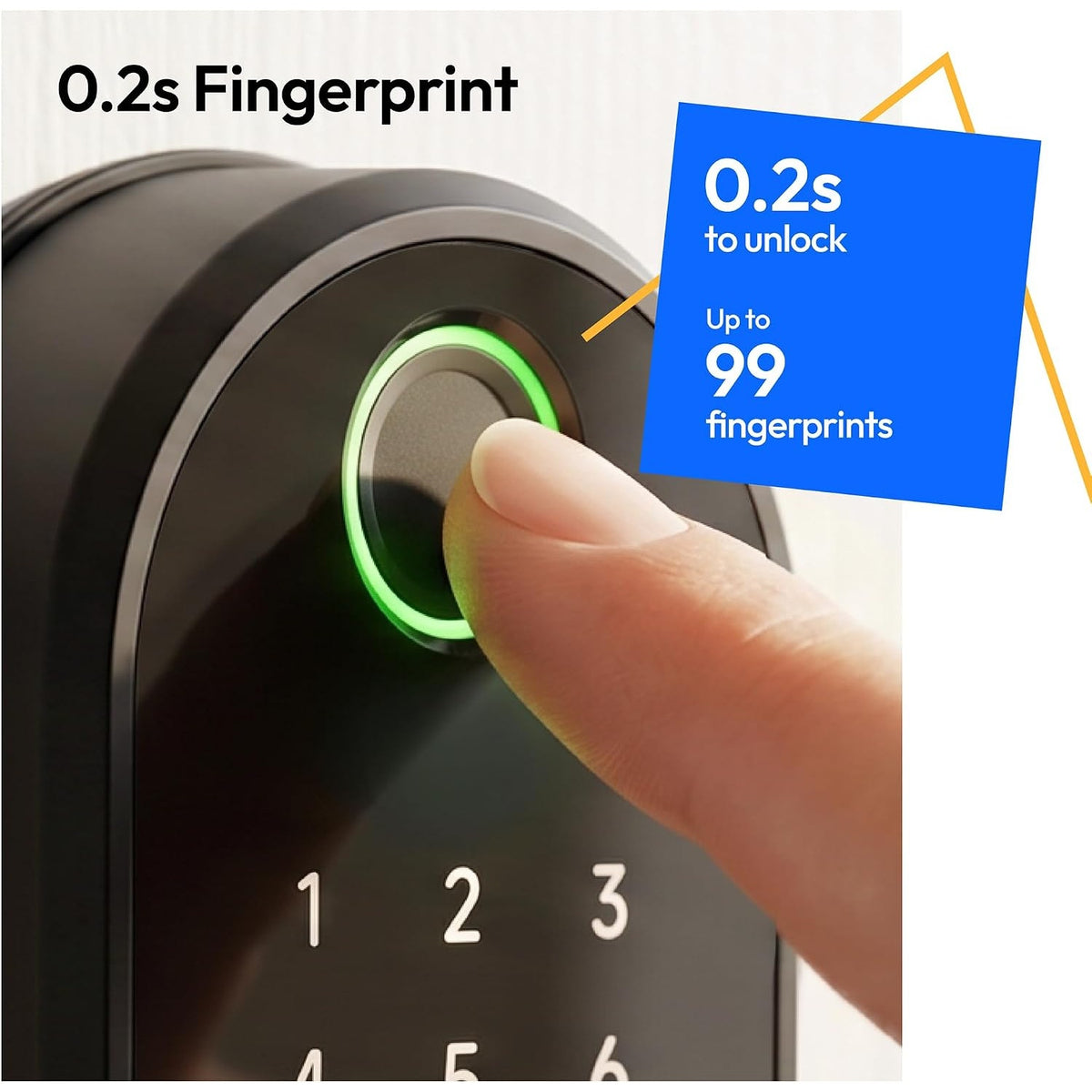 Lyro by Lockly Lasta Smart Lock Wi-Fi Fingerprint Keypad Deadbolt Keyless Entry