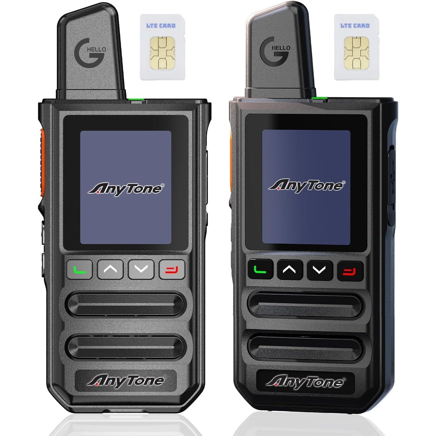 AnyTone 4G LTE PoC Radios 2 Pack Nationwide PTT Walkie Talkie GPS SIM Included