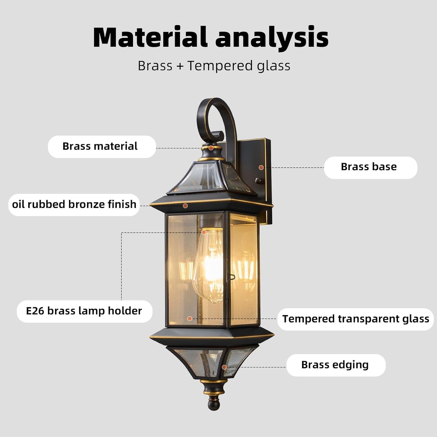 Outdoor Wall Light Fixtures 2 Pack Oil Rubbed Bronze Porch Sconce Waterproof