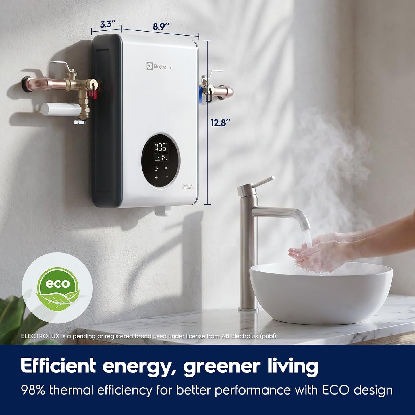 Electrolux 11kW Tankless Electric Water Heater WiFi Alexa 240V 2.59 GPM