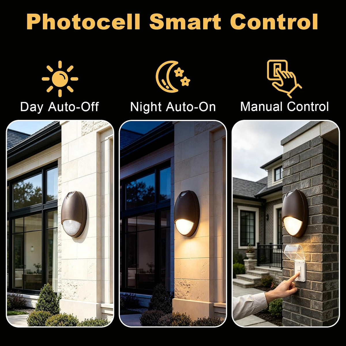 Misopily LED Emergency Wall Pack 120-277V Photocell IP65 Self Test UL