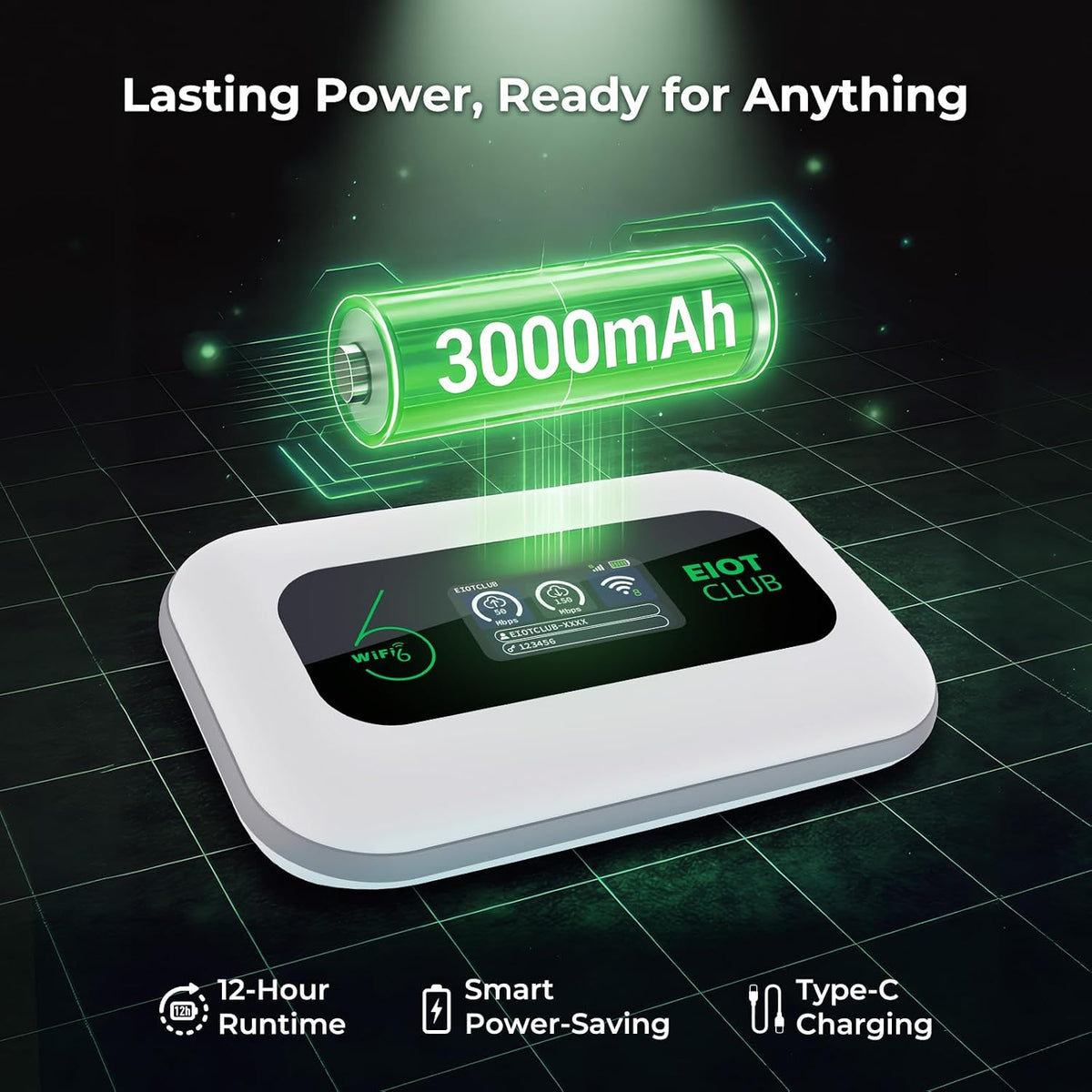 EIOTCLUB 4G LTE Portable WiFi Hotspot Prepaid No Contract 32 Devices 3000mAh