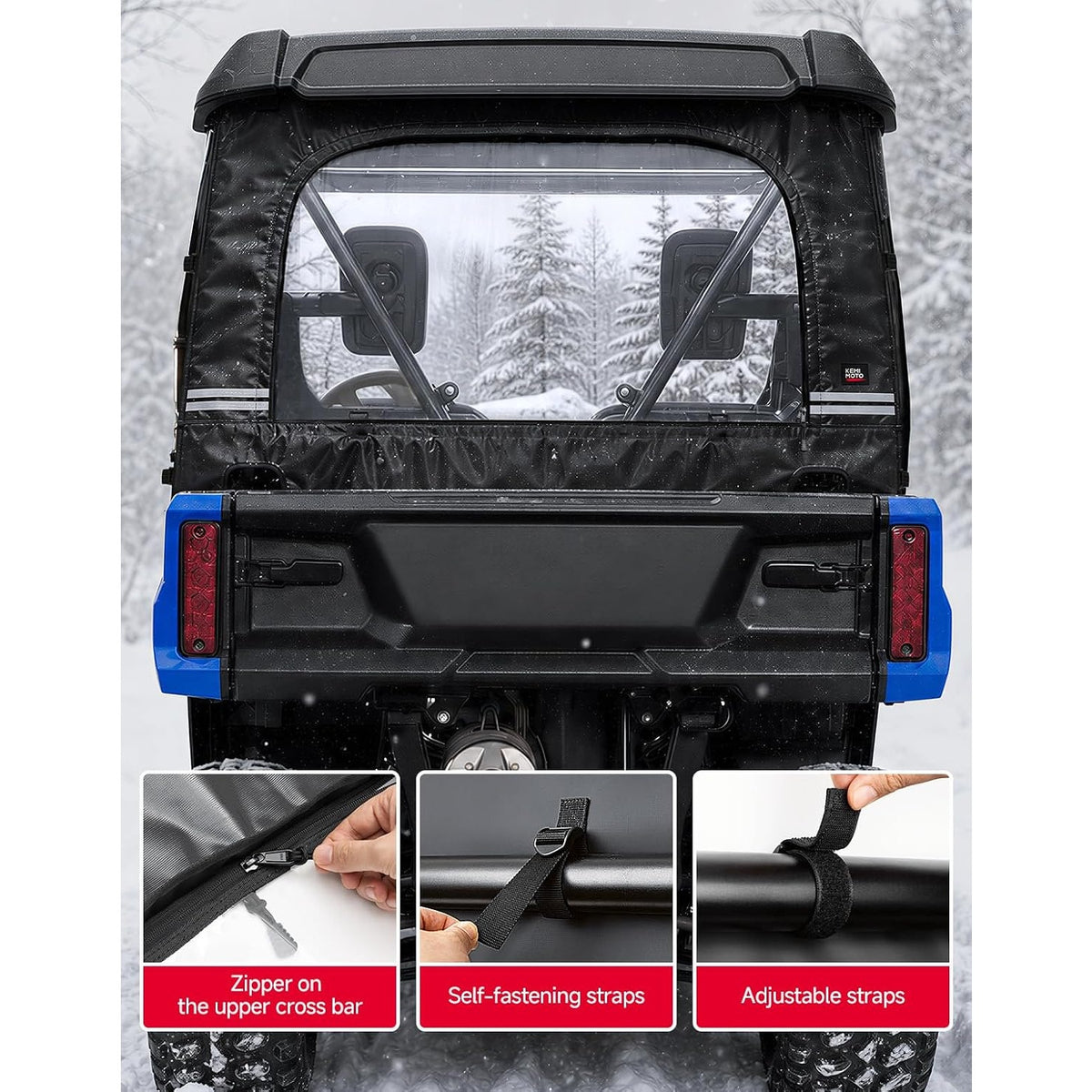 Rear Windshield for Honda Pioneer 500 2015-2023 Pioneer 520 2021-2026