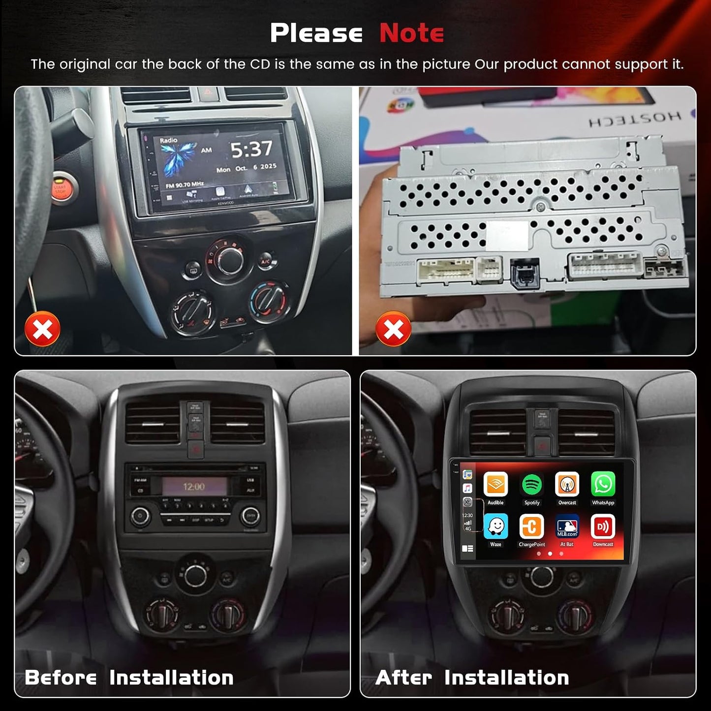 Nissan Versa Sedan 2015-2019 Android 15 Car Stereo 10.1" CarPlay GPS 4+128G