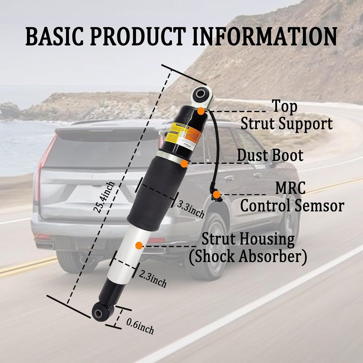 84176675 Rear Air Shock Absorbers Pair Fits Tahoe Yukon Escalade Silverado