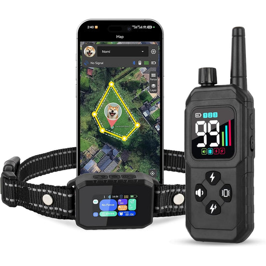 GPS Wireless Dog Fence Collar Training System No Monthly Fee App IP67 7000ft