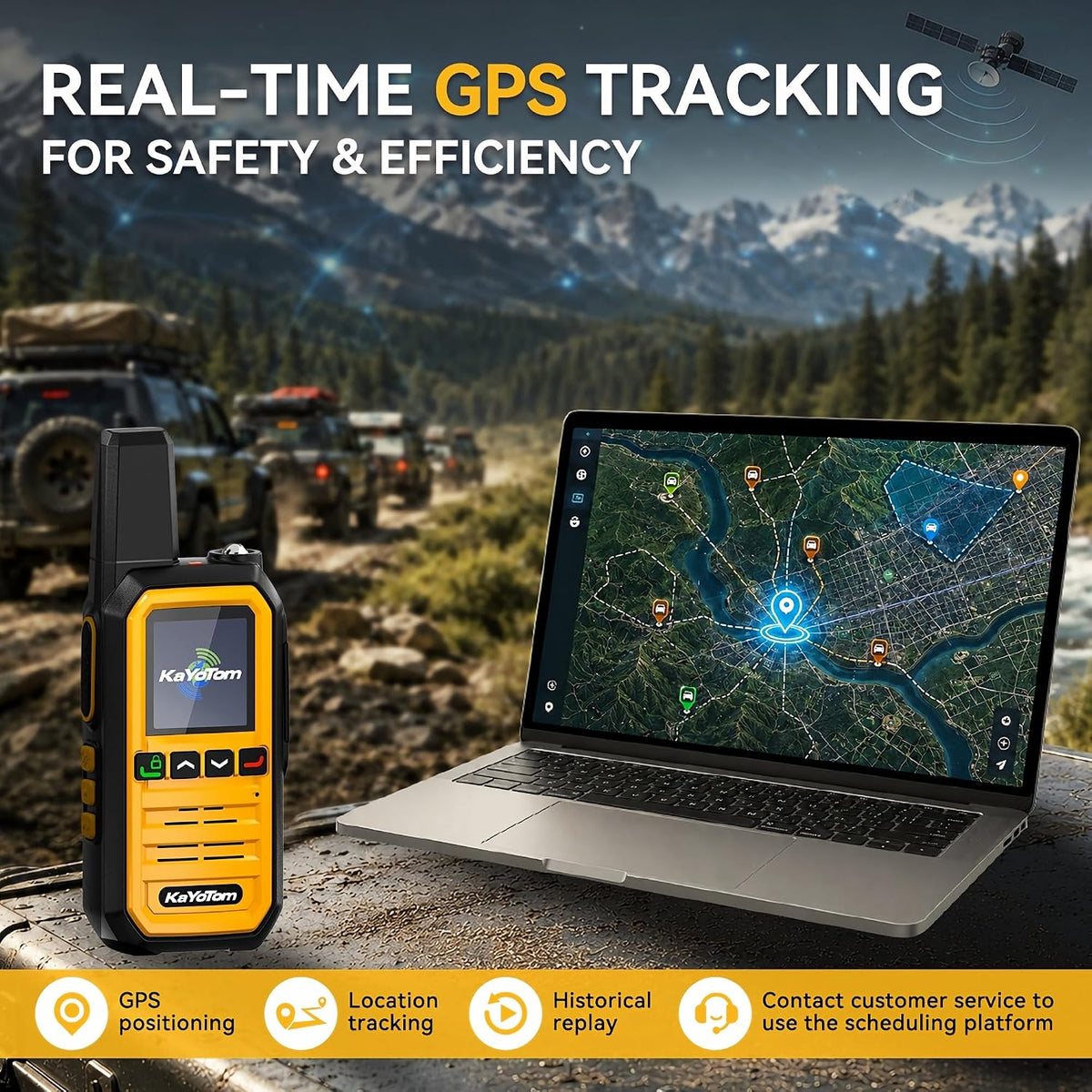 KAYOTOM G14 4G LTE GPS Walkie Talkies 2-Pack Lifetime Free PTT Bluetooth