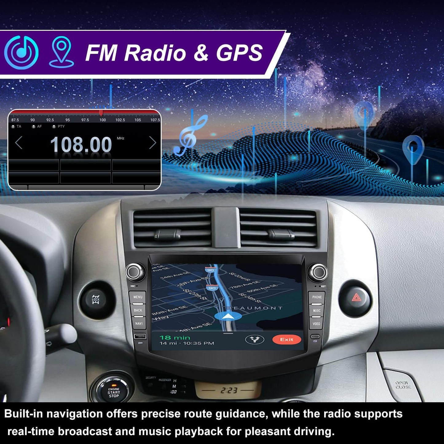 8" Car Stereo for Toyota RAV4 2006-2012 Wireless CarPlay Android Auto GPS 5G WiFi