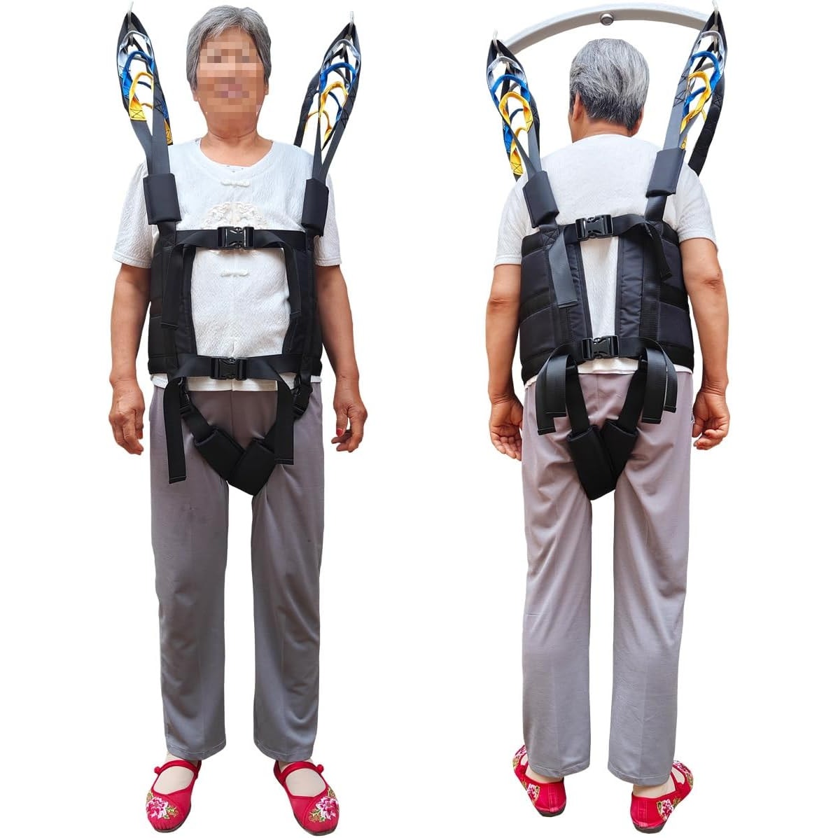 Transfer Sling Gait Belt Patient Lift Assist Handles Elderly Caregiver Black
