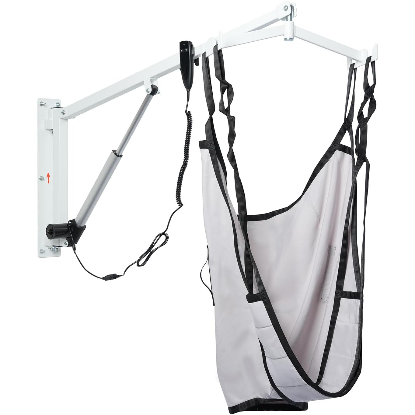Wall Mounted Electric Patient Lift with Sling 330 lb Transfer Hoist Elderly