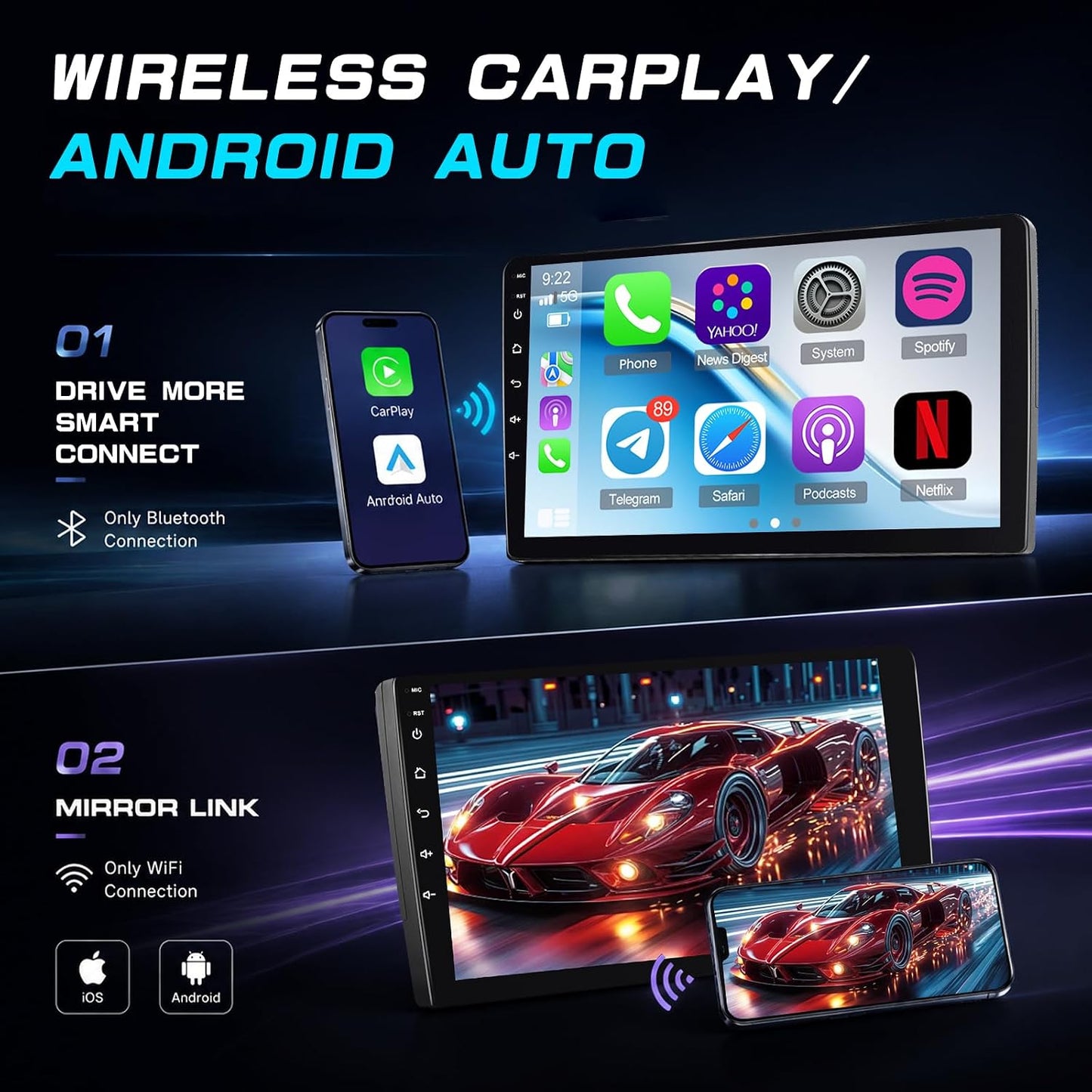 Mazda 3 2009-2013 Android Car Stereo 9" CarPlay Android Auto GPS 4+64G Camera