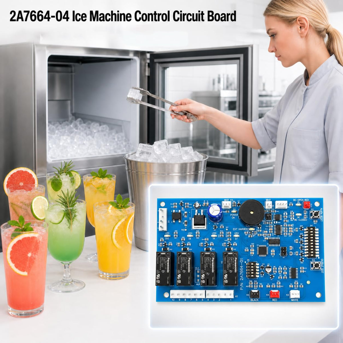 2A7664-04 Ice Machine Control Board Replacement for Hoshizaki Type J QINTIDD