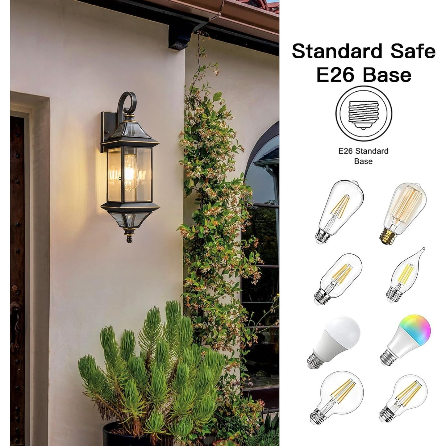 Outdoor Wall Light Fixtures 2 Pack Oil Rubbed Bronze Porch Sconce Waterproof