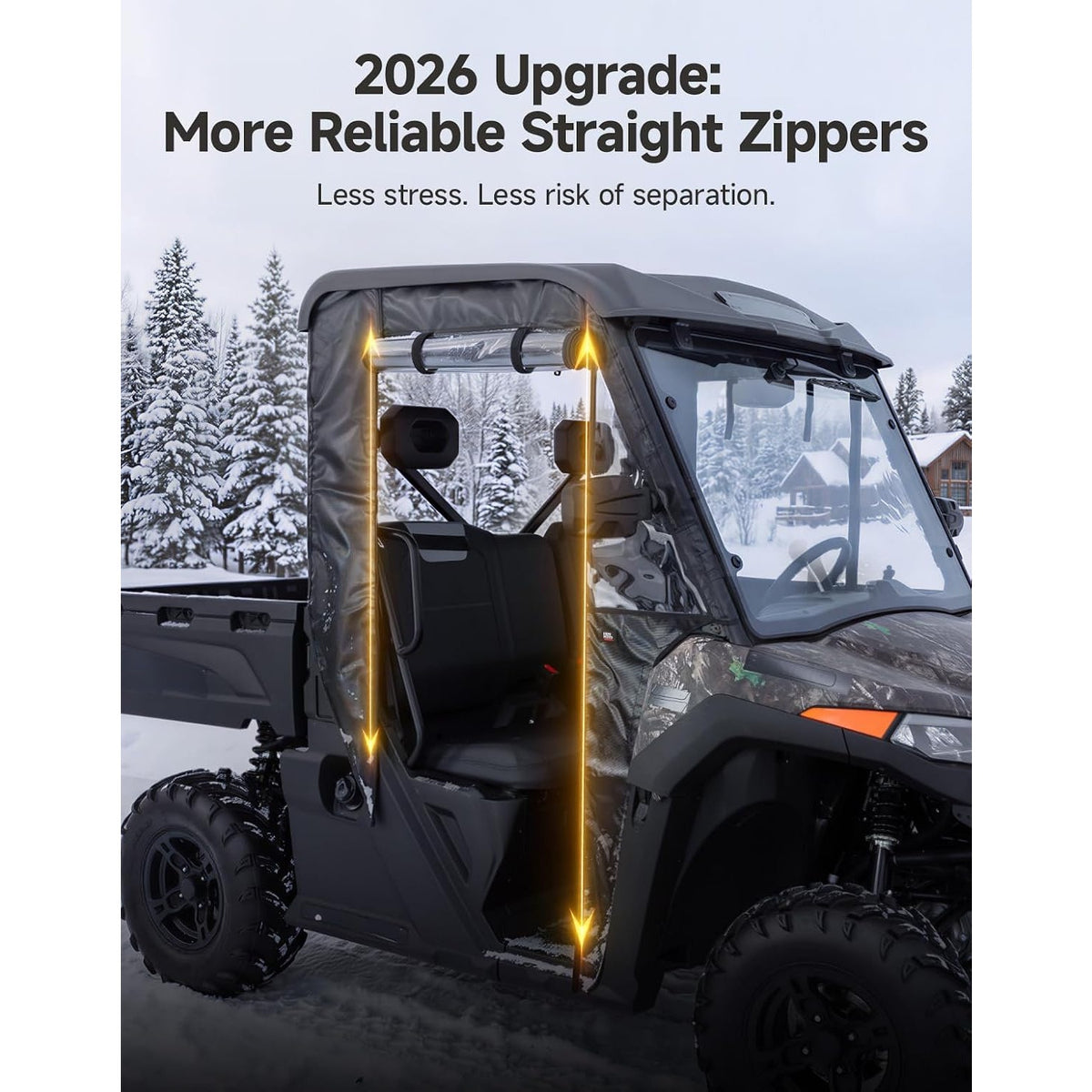 KEMIMOTO Soft Cab Doors CFMOTO UFORCE 600 2021-2026 UTV Enclosure YKK