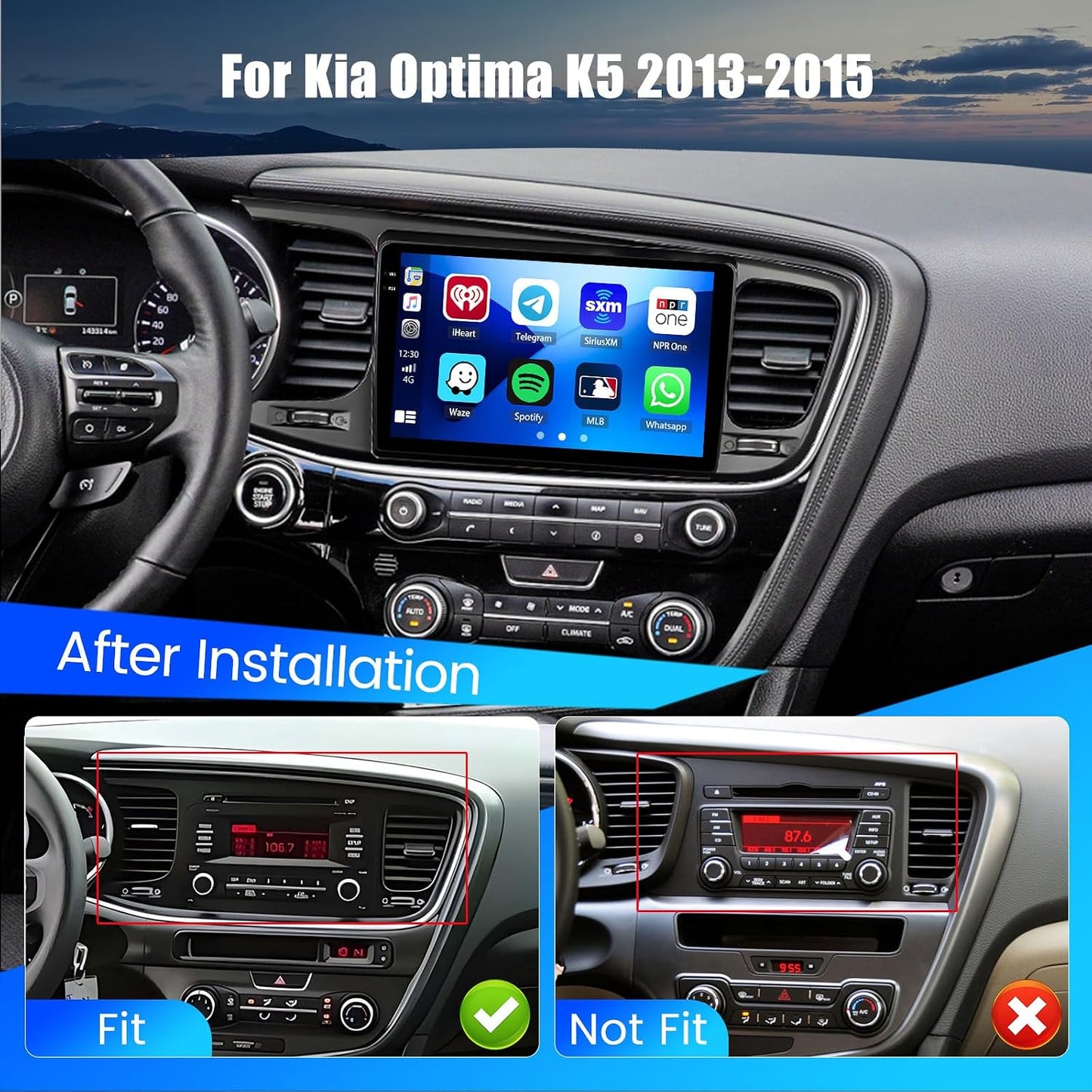 Kia Optima K5 2013-2015 Android 15 Car Stereo 9" CarPlay Android Auto GPS 4+64G