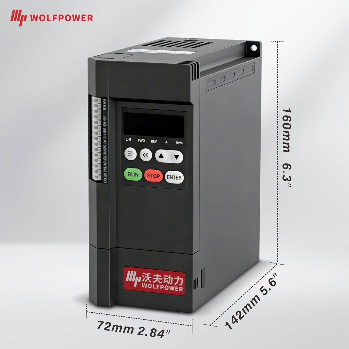 Wolvneo G30E 3HP 2.2kW VFD 220V 1PH In 3PH Out Motor Speed Controller
