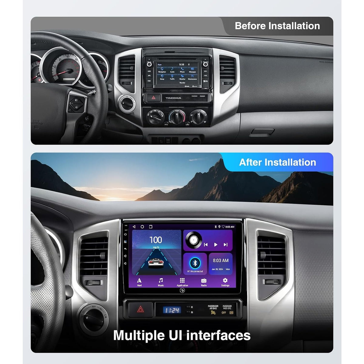 AINAVI 9" QLED Car Stereo Toyota Tacoma 2005-2015 4GB 64GB CarPlay Android