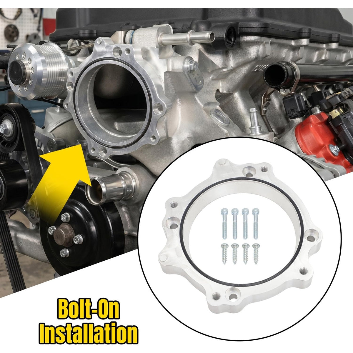 Hellcat Throttle Body Adapter 6.4L Intake 92mm Charger Challenger 300 Scat Pack
