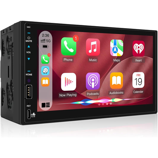 7" Double Din Car Stereo Wireless CarPlay Android Auto DSP Touchscreen Radio