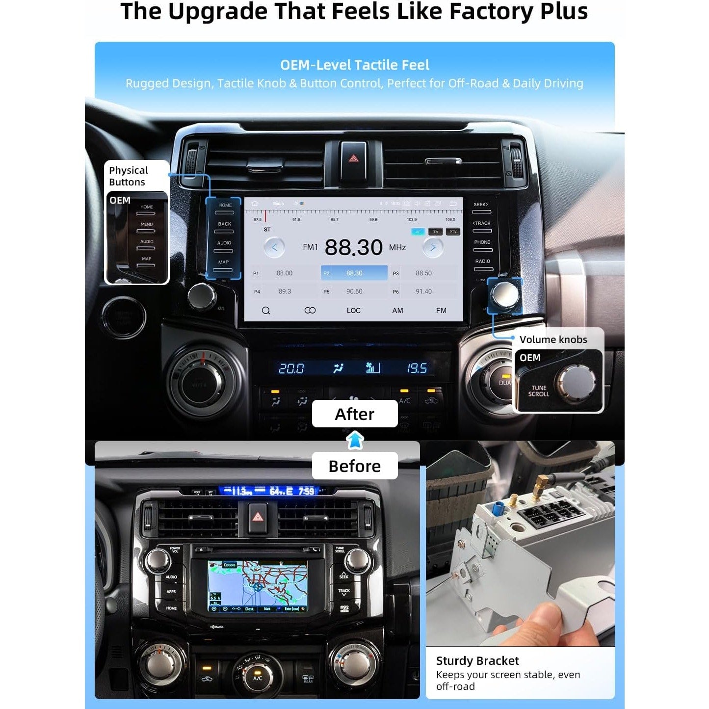 Dasaita 9" Car Stereo Toyota 4Runner 2010-2023 Android 13 Snapdragon CarPlay