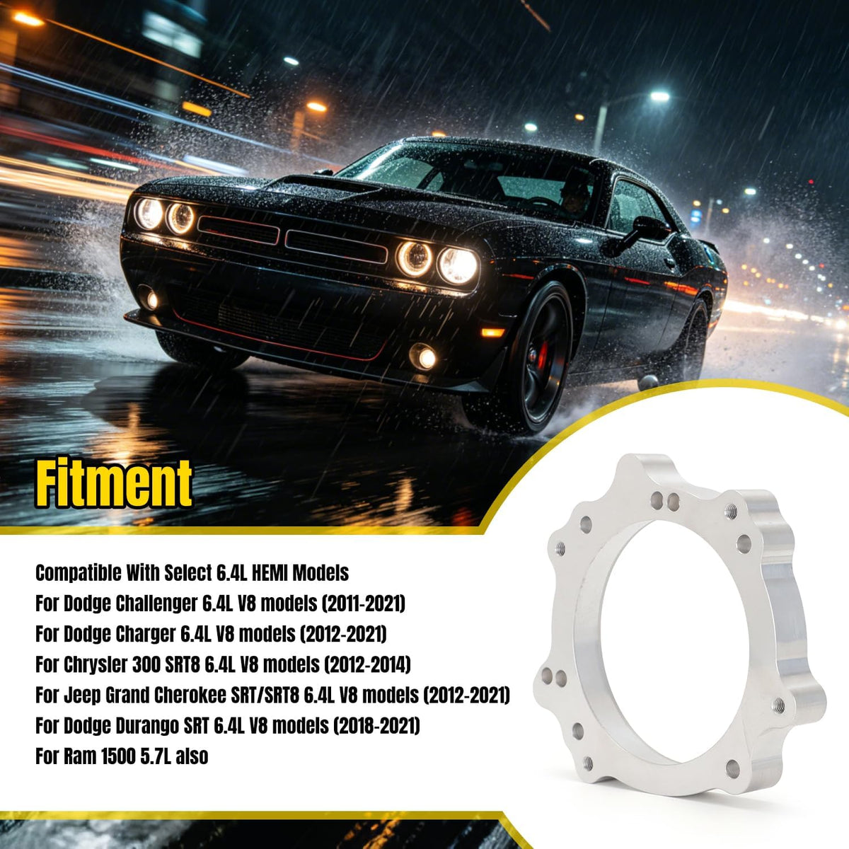 Hellcat Throttle Body Adapter 6.4L Intake 92mm Charger Challenger 300 Scat Pack