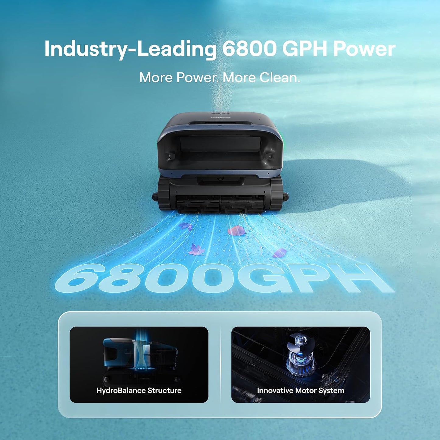 Beatbot Sora 70 Cordless Robotic Pool Cleaner 6800 GPH Wall Floor Surface Clean (Navy Blue)