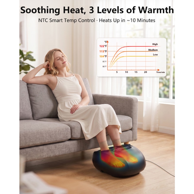 JZBRAIN FE-5318 Shiatsu Foot Massager with Heat Kneading Vibration Compression