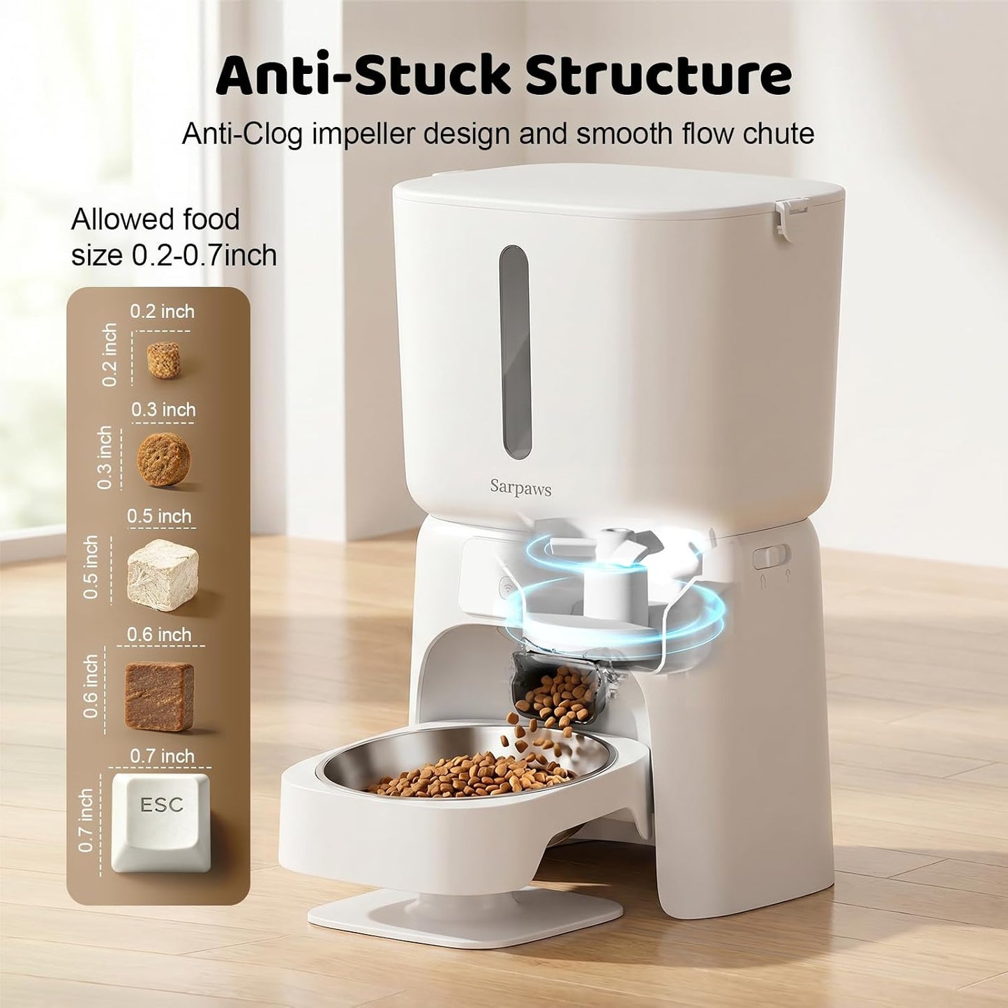 Automatic Cat Dog Feeder 6L WiFi Smart Pet Food Dispenser App Stainless Bowl