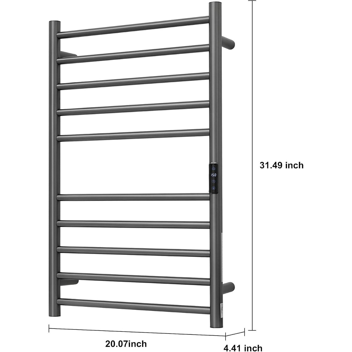 BLARALA Smart Towel Warmer 10 Bar Alexa Google TUYA Wall Mount Gunmetal