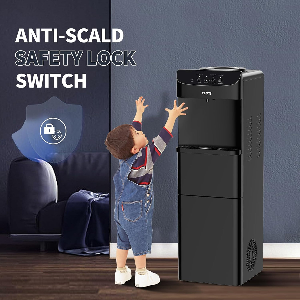 VECYS 5 Gallon Water Dispenser Ice Maker 27 Lb Daily Ice Child Safety Lock